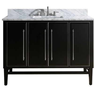 Mason 48" Single Bathroom Vanity with Carrara Marble Top