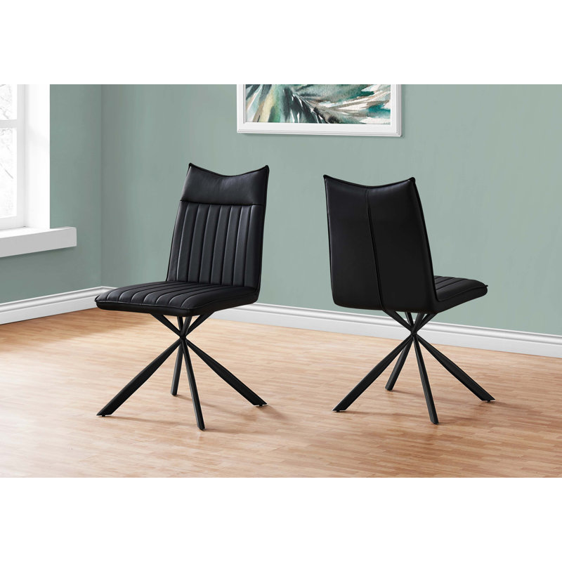 Chaise de salle à manger, ensemble de 2, latérales, rembourrées, cuisine, salle à manger en similicuir, contemporaine, moderne