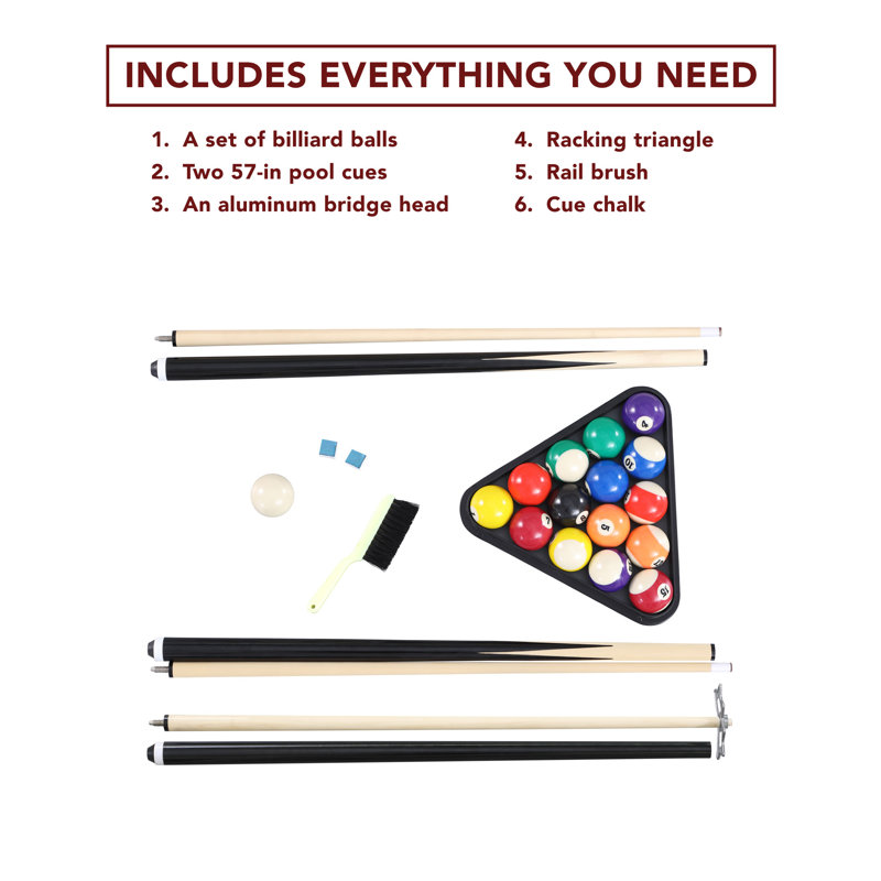 Augusta 8-Foot Mahogany Pool Table with Red Felt