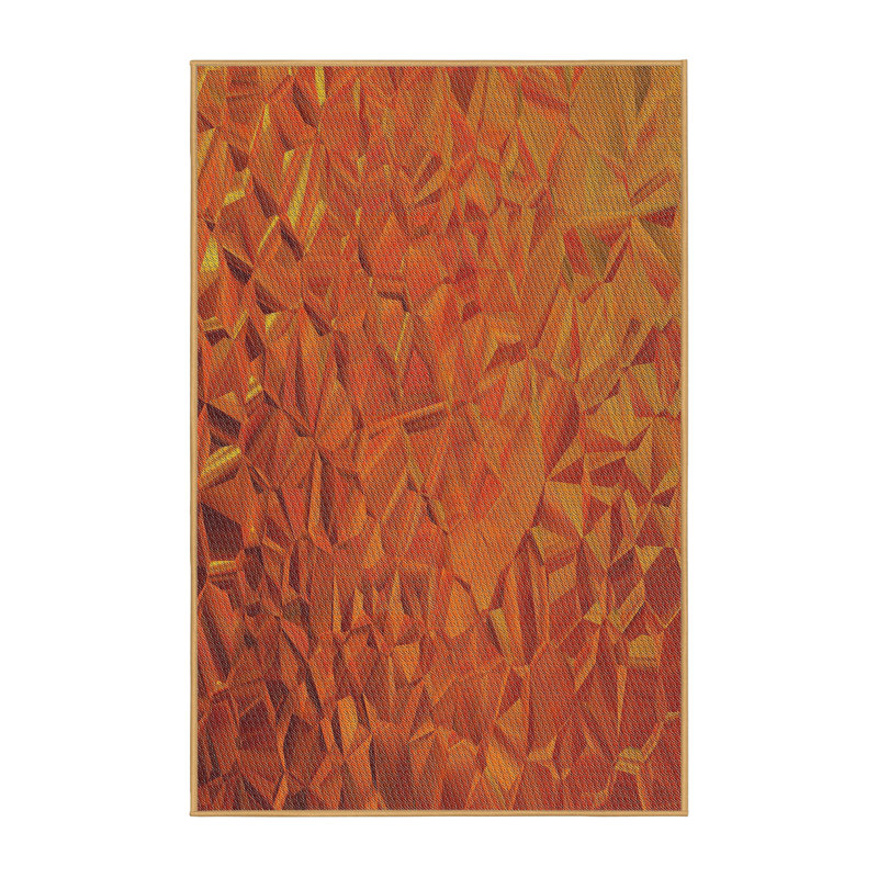 Fabriqué à la machine à partir de laine et de polyester orange Tapis décoratif, Rectangle 5 pi x 7 pi