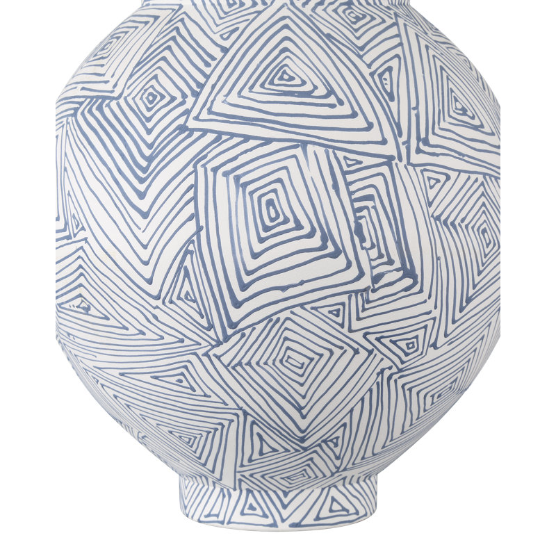 Blue Pleat Medium Vase, 12" H x 12'' W x 12'' D