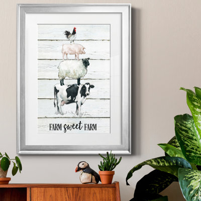 Farm Sweet Farm - Reproduction d'art graphique sur papier encadré