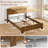 Farmhouse Full Size Bed Frame With Headboard Storage Shelf, Wood Platform Bed Frame With LED Lights & Charging Station, Rustic Brown Wood Bed, No Box Spring Needed, Noise-Free Sturdy Structure