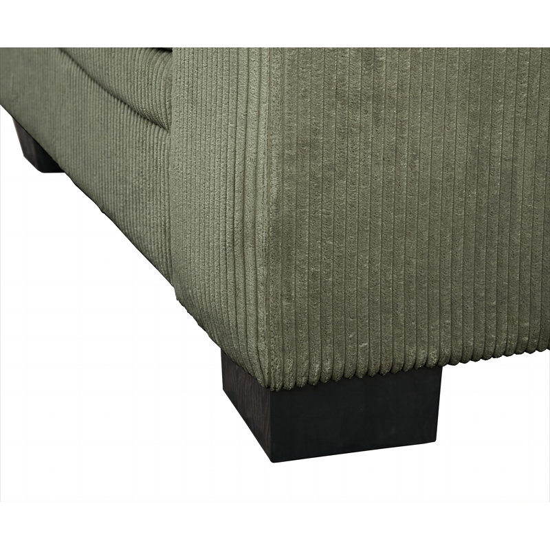 Corduroy Sectional Symmetrical, Olive Corduroy