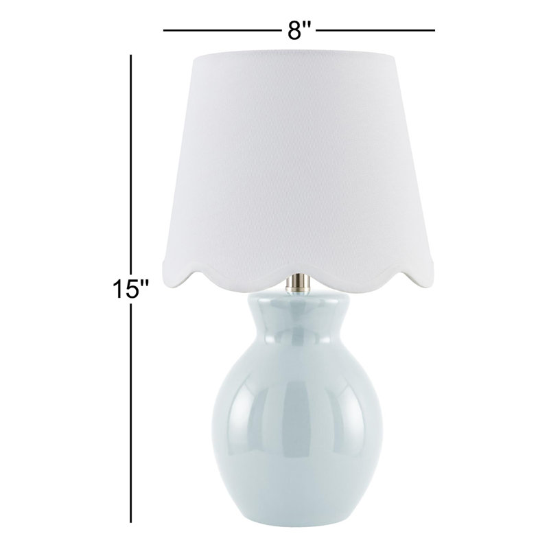 Lampe Momsen, H 15 po x l 8 po x P 8 po, Bleu clair, Sergé blanc