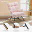 Chaise berçante rembourrée à haut dossier avec pieds en bois massif Teddy-700272003