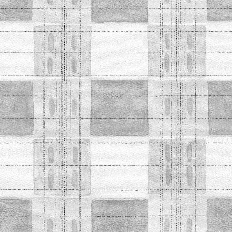 Collins Avenue Plaid Wallpaper, Gray/White