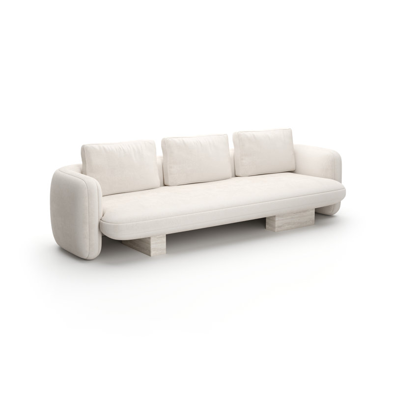 Overlap Sofa Dark Taupe, Travertine, Ecru