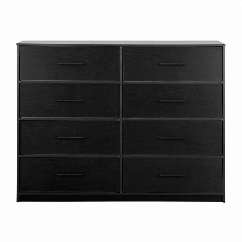 Commode avec grands tiroirs en tissu, Noir