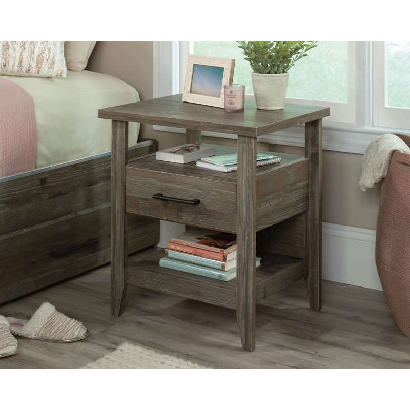 Summit Station Glacier Oak Nightstand with Open Shelves
