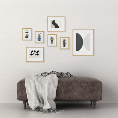 Metal Rectangular Picture Frame - Set of 7 with Mat