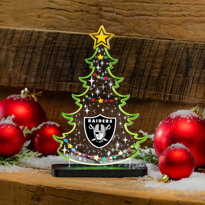 Las Vegas Raiders NFL Football Holiday Tree Desklite LED Decor
