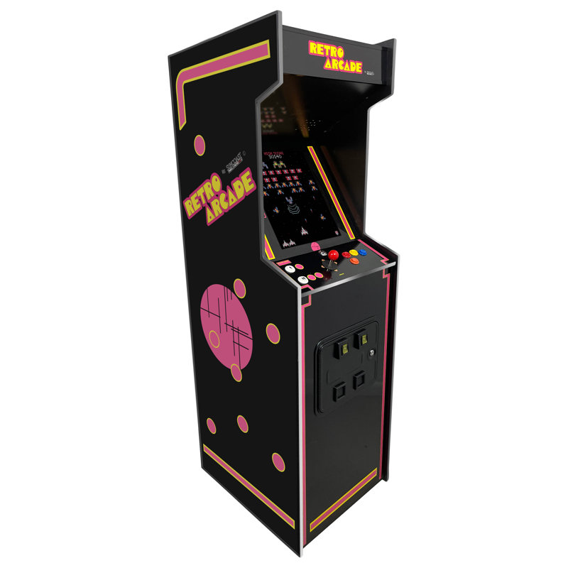 Full Size Arcade Machine with 19" Monitor and 412 Retro Games - Fully Assembled, Black/Chrome