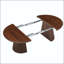 Table basse / de salle à manger extensible ovale avec pieds à lattes