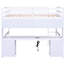 Lit mezzanine en bois avec bureau, fonction de charge et rangement multiple - blanc-148027668