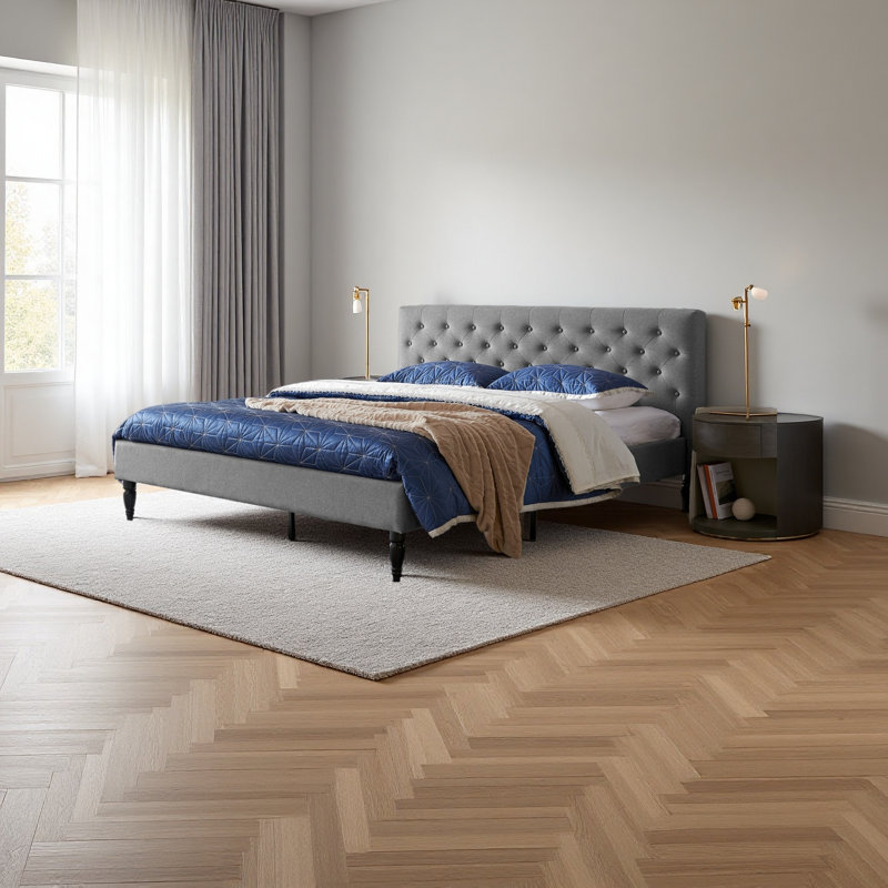 UPHOLSTERY BED, King, Charcoal Gray