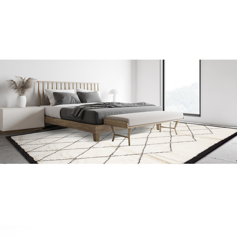 Moroccan Wool Geometric Area Rug, Rectangle 12' x 15'
