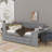 Full Size Daybed With Storage Shelves,Drawers,Trundle,Charging Station,LED Light,Desk And Cabinet-994354396