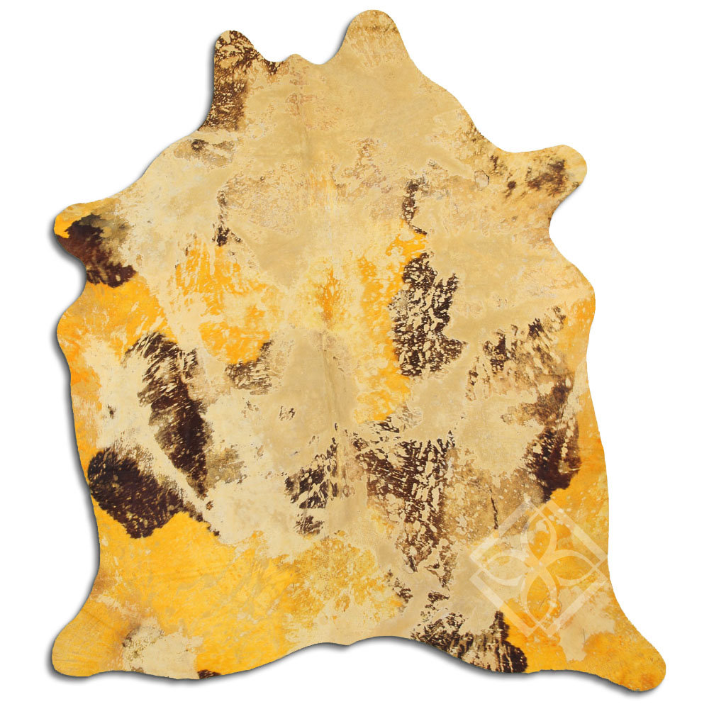 Bloomsbury Market Acid Washed Hair Handmade Cowhide Yellow Area Rug ...