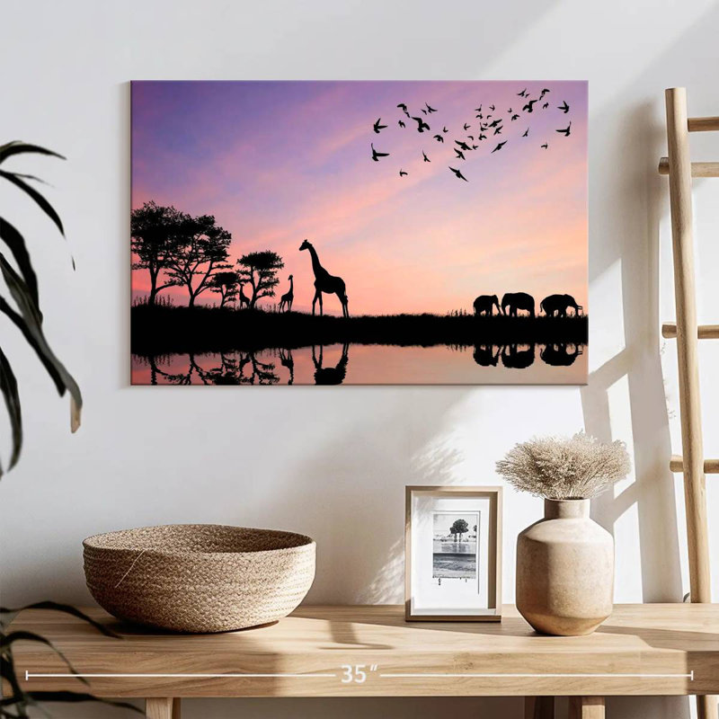 Brampt, animaux du safari africain, H 16 po x l 24 po