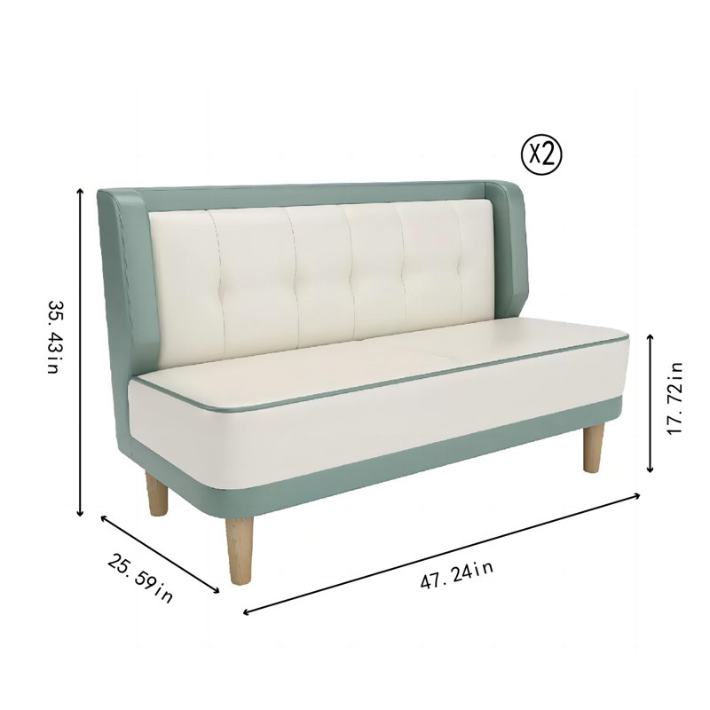 Dining Room Faux Leather Double Bench Set of Two