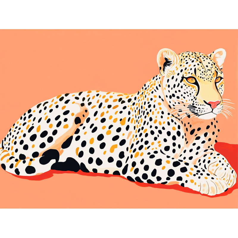 Art mural sur toile tendue Poised Cheetah on Coral