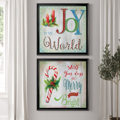 «Candle Joy», ensemble de 2 reproductions d'art textuel encadrées