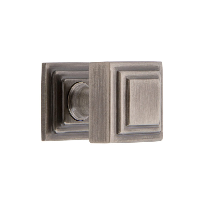 Carré Square Cabinet Knob, Antique Pewter