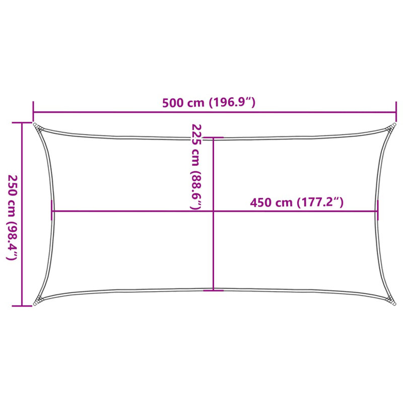 Cerro 6m x 4m Rectangular Shade Sail