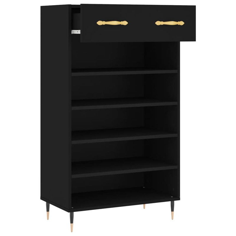 10 Pair Shoe Storage Cabinet, Black