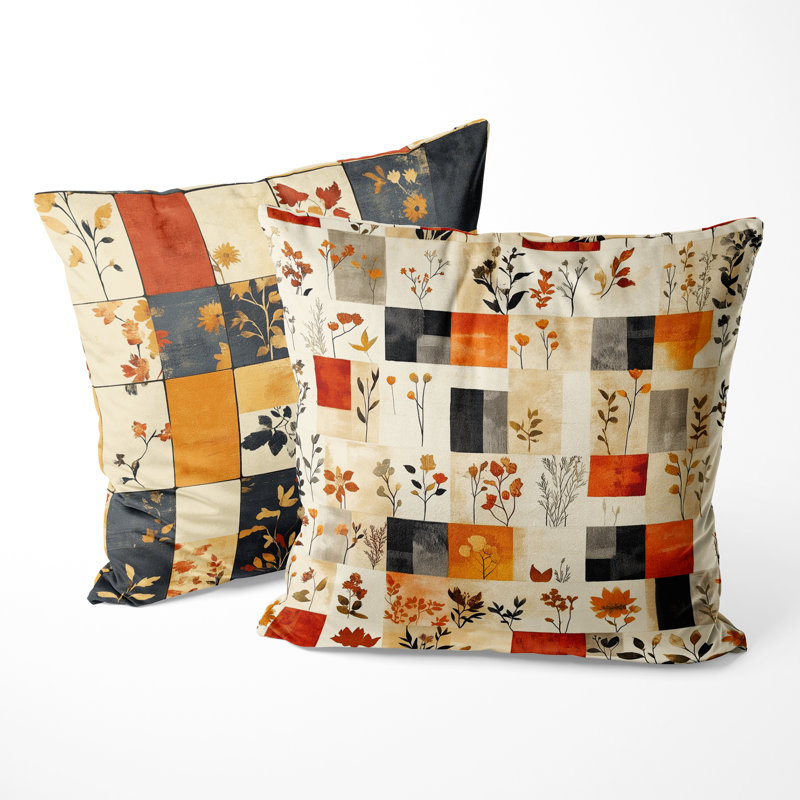 Coussin décoratif 2 pièces Patchwork, H 18 po x l 18 po