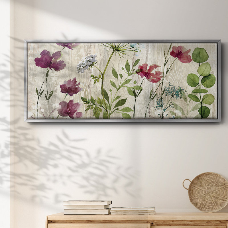 Meadow Flowers I- Framed Canvas, 24" H x 60" W