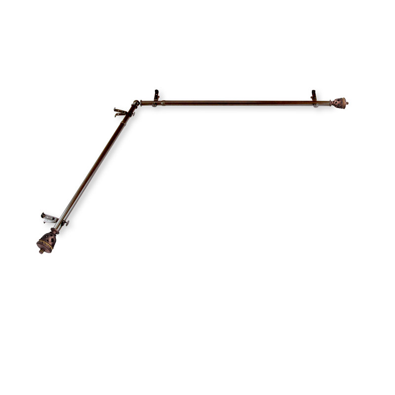 Tringle à rideaux simple d’angle Kindle, 48 po à 84 po, Cacao
