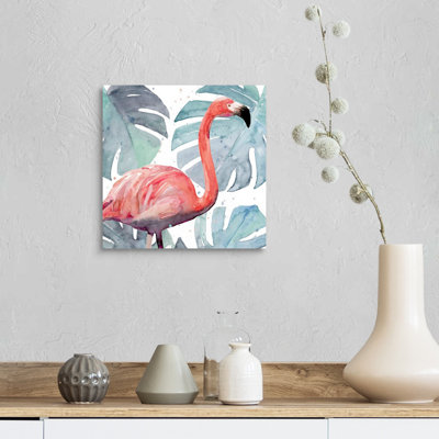 «Flamingo Splash I», art mural sur toile