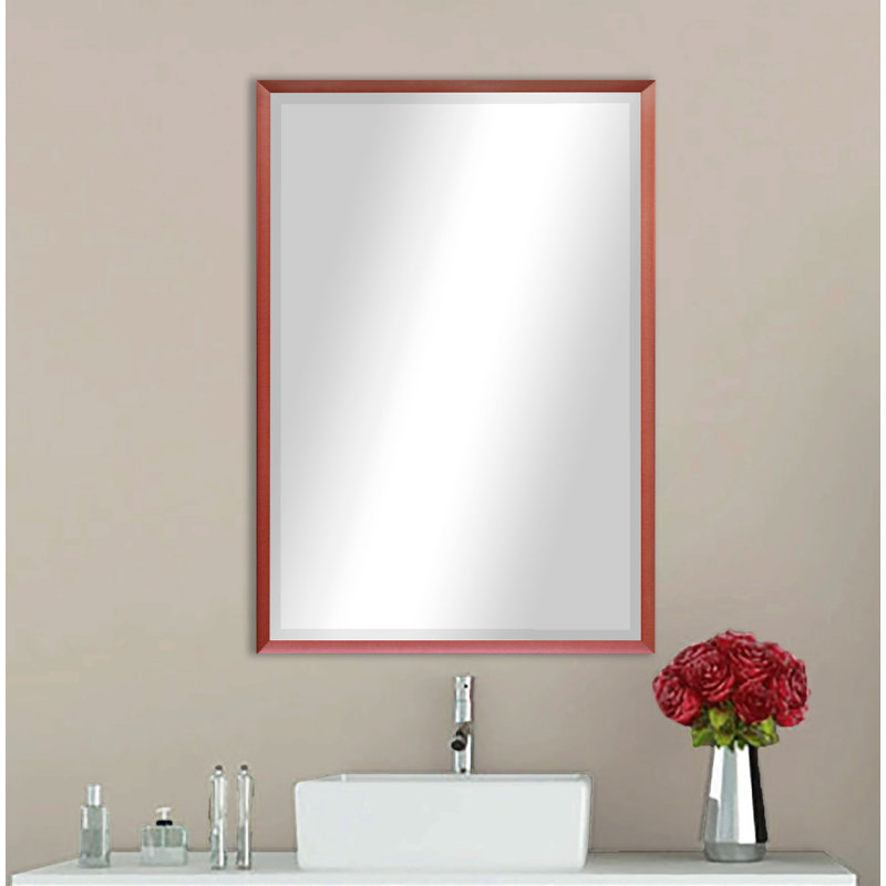 Emiree Metal Flat Wall Mirror, Spice, 40.5" H x 34.5" W