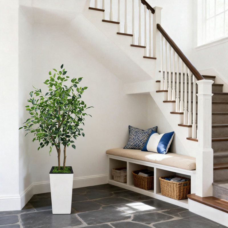 Ficus benjamin artificiel 5 pi Evergreen, 60 po x 9 po