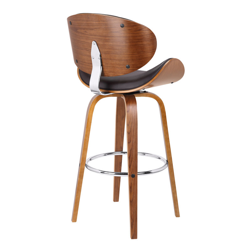 Chaise de bar 38 po à hauteur de comptoir pivotante à dossier bas avec repose-pieds 38 po