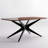 69.4" W 6-Person Rectangular Solid and Manufactured Wood Dining Table with Metal Legs-1470405059