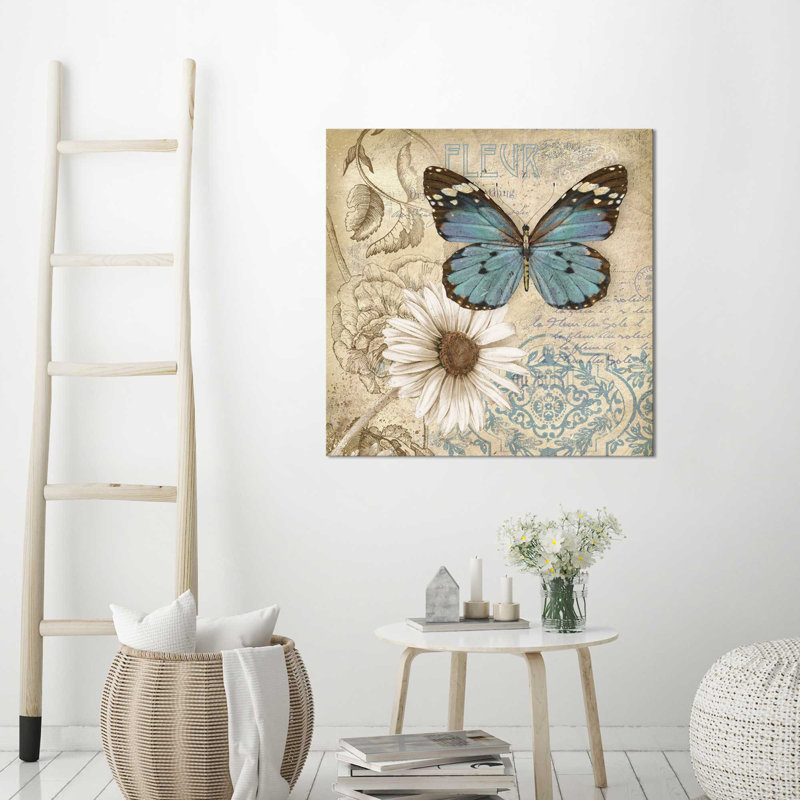 « papillon jardin ii », impression sur toile, H 18" x l 18" x P 1"