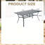 Tables de patio spacieuses de 63 pouces, salle à manger d'extérieur moderne en métal noir