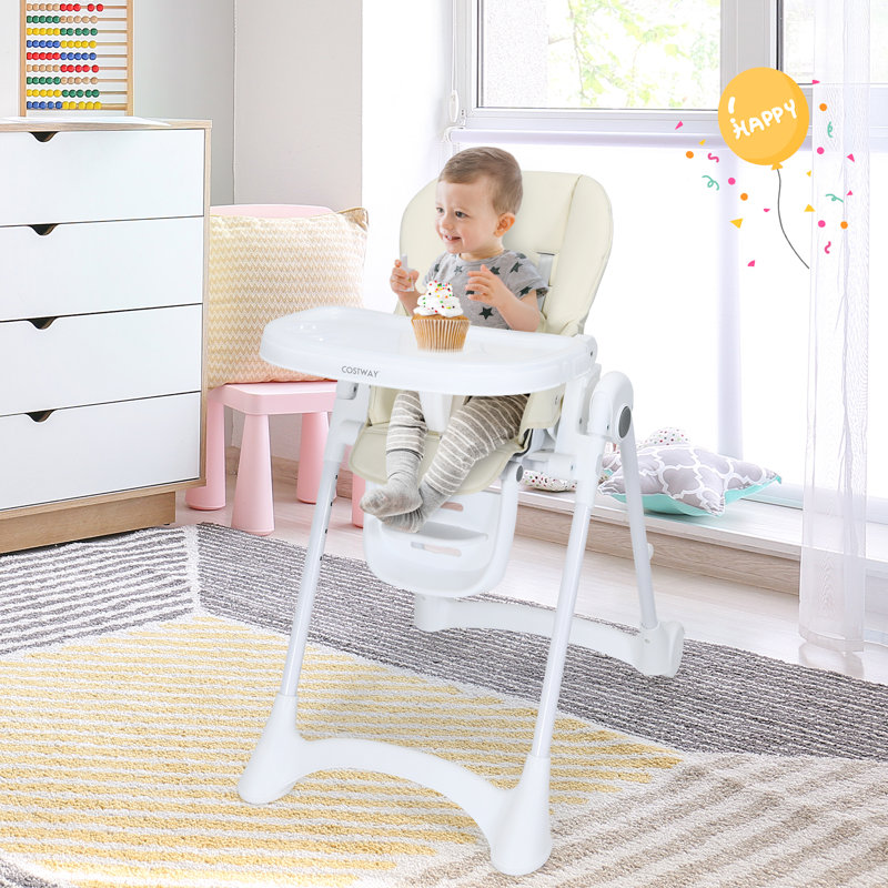 Kwabena High Chair, Beige/White