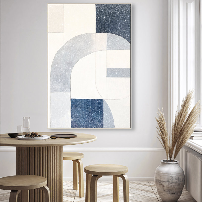 Sunset Serenity II Canvas Abstract Print by Oliver Gal, Black Frame, 10 x 15, 55"H x 37"W, Silver Frame