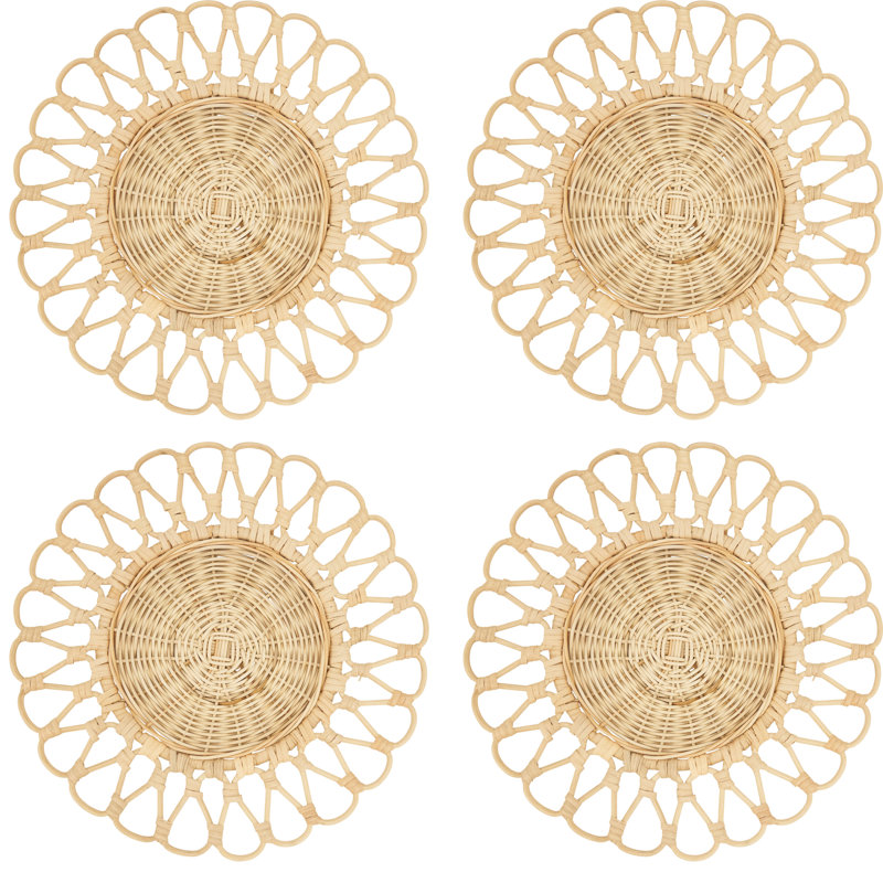 Ensemble de napperons 4 pièces Anika, Naturel