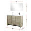 Meuble-lavabo double rustique de 48 po Largeur, surface en quartz blanc, robinet en métal et 43 comptoirs à miroir Genial, tendance