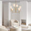 Barbara Barry Key 6 Light Dining Room Chandelier With White Linen Shade-920935019