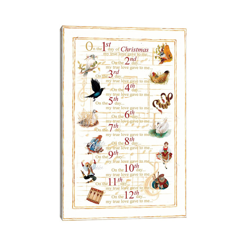 12 Days Of Christmas by Janice Gaynor - Wrapped Canvas Print, 101.6 cm H x 66.04 cm W x 1.91 cm D