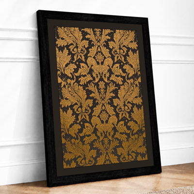 Baroque Damask Pattern Vintage - Framed Print