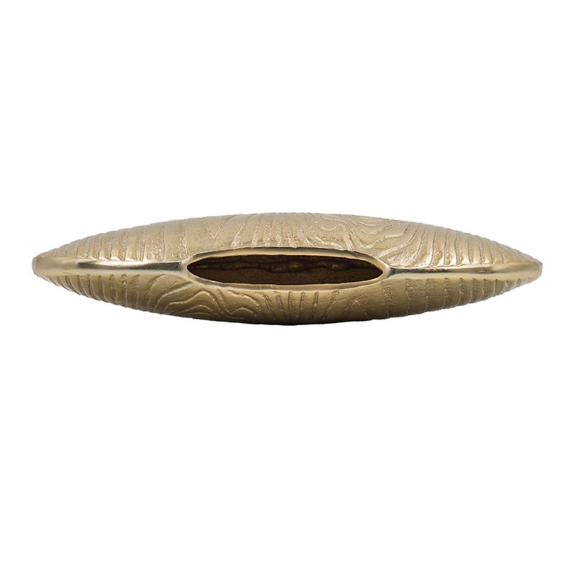 Brittnae Aluminum Table Vase, 6.7" H x 15.9" W x 3.7" D, Bright Gold