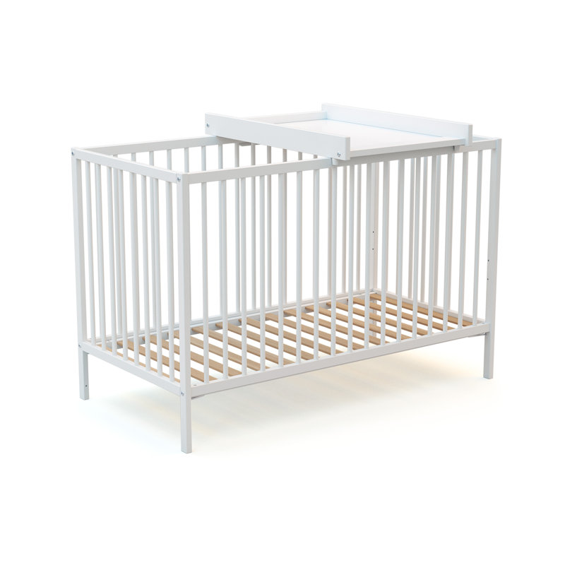  - Removable changing table for wooden baby bed MONA Beech Varnished 60 x 120 cm, White