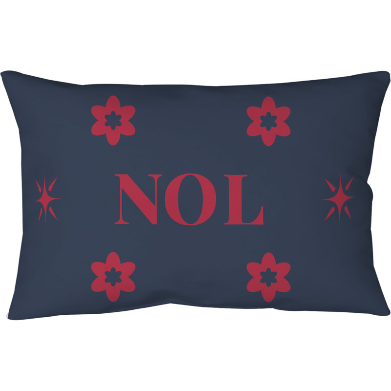 Coussin intérieur / extérieur soufflé et fermé New Orleans Basketball, Marine / Rouge, Rectangulaire H 14 po x l 20 po